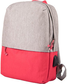 H970156/08 - Рюкзак "Beam mini", серый/малиновый, 38х26х8 см, ткань верха: 100% полиамид, под-ка: 100% полиэстер