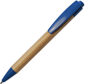 Ручка шариковая N17, бежевый/синий, бамбук, пшенич. волокно, переработан. пластик, цвет чернил синий