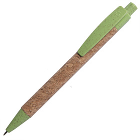 H38018/18 - Ручка шариковая N18, светло-зеленый, пробка, пшеничная волокно, ABS пластик, цвет чернил синий