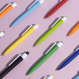 Ручка шариковая N16 soft touch, зеленый, пластик, цвет чернил синий