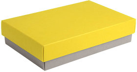 H32006/29/03 - Коробка подарочная CRAFT BOX, 17,5*11,5*4 см, серый, желтый, картон 350 гр/м2