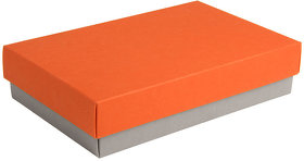 H32006/29/05 - Коробка подарочная CRAFT BOX, 17,5*11,5*4 см, серый, оранжевый, картон 350 гр/м2