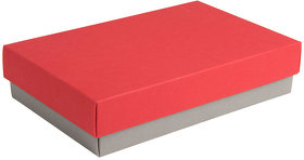 H32006/29/08 - Коробка подарочная CRAFT BOX, 17,5*11,5*4 см, серый, красный, картон 350 гр/м2