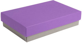 H32006/29/11 - Коробка подарочная CRAFT BOX, 17,5*11,5*4 см, серый, фиолетовый, картон 350 гр/м2