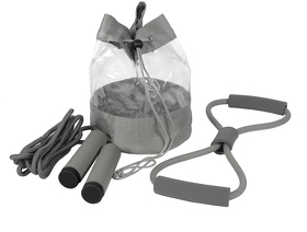 H33001/30 - Набор SPORT UP, эспандер, скакалка, сумка, серый, полиуретан