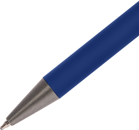 H40392/24/30 - Ручка шариковая FACTOR, синий/темно-серый, металл, пластик, софт-покрытие