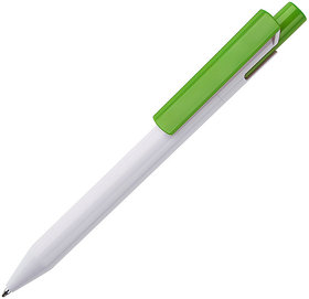 Ручка шариковая Zen, белый/лаймовый, пластик