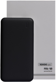 Универсальный аккумулятор OMG Rib 10 (10000 мАч), черный, 13,5х6.8х1,5 см
