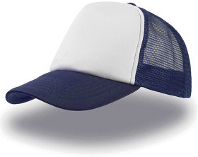 Бейсболка "RAPPER", 5 клиньев, пластиковая застежка,темно-синяя с белым; 100% п/э, плотность 80 г/м2 (H25420.25)
