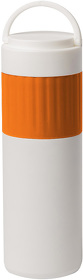 Термос TURBO, 500 мл; белый с оранжевым, нержавеющая сталь