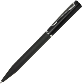 H38021/35 - M1, ручка шариковая, черный, пластик, металл, софт-покрытие