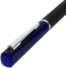 M1, ручка шариковая, черный/синий, пластик, металл, софт-покрытие