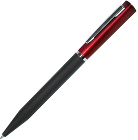 M1, ручка шариковая, черный/красный, пластик, металл, софт-покрытие