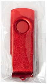 USB flash-карта DOT (8Гб), красный, 5,8х2х1,1см, пластик, металл