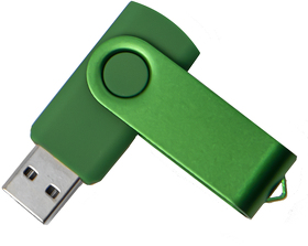 USB flash-карта DOT (8Гб), зеленый, 5,8х2х1,1см, пластик, металл