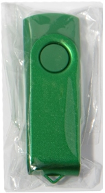 USB flash-карта DOT (8Гб), зеленый, 5,8х2х1,1см, пластик, металл