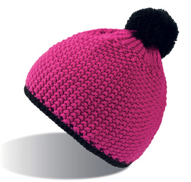 Шапка "PEAK",  ярко-розовый/черный, верх: 100% акрил, подкладка: 100% полиэстер (H25491.10)