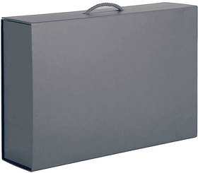 H21065/29 - Коробка складная подарочная, 37x25x10cm, кашированный картон, серый