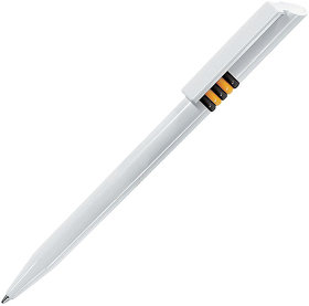 H174/35/03 - GRIFFE, ручка шариковая, белый, черные и желтые колечки, пластик