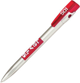 KIKI SAT, ручка шариковая, красный/серебристый, пластик