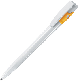 H390/03 - KIKI, ручка шариковая, ярко-желтый/белый, пластик