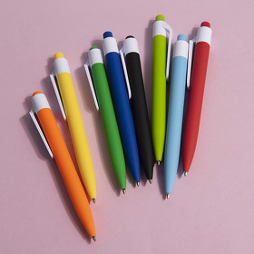Ручка шариковая N16 soft touch, красный, пластик, цвет чернил синий