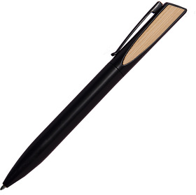 Ручка шариковая SOLO, черный, металл, пластик, дерево, цвет чернил синий (H38023/35)