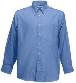 H651140.RC - Рубашка "Long Sleeve Oxford Shirt", синий, 70% х/б, 30% п/э, 135 г/м2