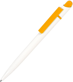 H123/03 - MIR, ручка шариковая, желтый/белый, пластик