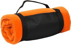 H20300/06 - Плед "Color"; оранжевый; 130х150 см; флис 200 гр/м2; шелкография, вышивка