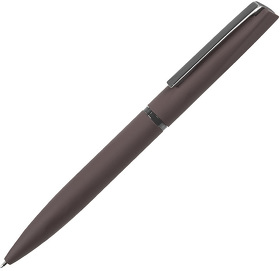 FRANCISCA, ручка шариковая, темно-коричневый/вороненая сталь, металл, пластик, софт-покрытие