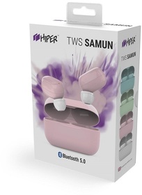 Наушники беспроводные Hiper TWS SAMUN, розовые