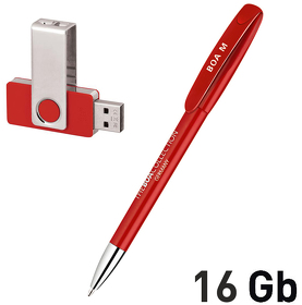 E70175-4/16Gb - Набор ручка + флеш-карта 16Гб в футляре