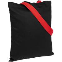 P10766.35 - Холщовая сумка BrighTone, черная с красными ручками