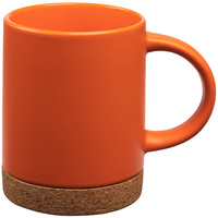 Кружка с пробковой подставкой Corky, оранжевая (P12894.20)