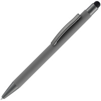 Ручка шариковая Atento Soft Touch со стилусом, серая (P16428.10)