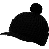P16925.30 - Вязаная шапка с козырьком Peaky, черная