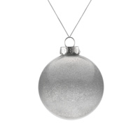 Елочный шар Finery Gloss, 8 см, глянцевый серебристый с глиттером (P17662.11)