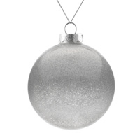 Елочный шар Finery Gloss, 10 см, глянцевый серебристый с глиттером (P17664.11)