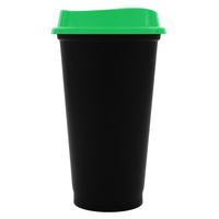 Стакан с крышкой Color Cap Black, черный с зеленым (P20996.90)