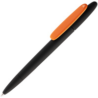 P3389.32 - Ручка шариковая Prodir DS5 TRR-P Soft Touch, черная с оранжевым