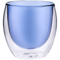 P5676.40 - Стакан с двойными стенками Glass Bubble, синий