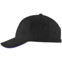 Бейсболка Buffalo, черная с ярко-синим (P6404.34)