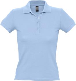 P1895.14 - Рубашка поло женская People 210, голубая