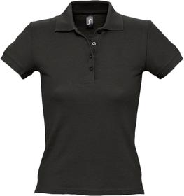Рубашка поло женская People 210, черная (P1895.30)