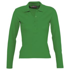 Рубашка поло женская с длинным рукавом Podium ярко-зеленая (P11317272)