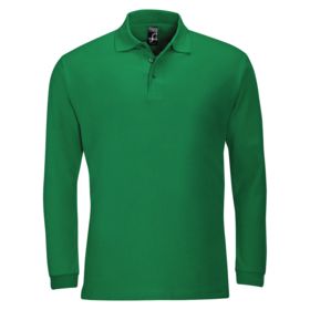 Рубашка поло мужская с длинным рукавом Winter II 210 ярко-зеленая (P11353272)