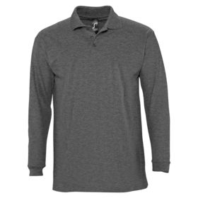 Рубашка поло мужская с длинным рукавом Winter II 210 черный меланж (P11353348)