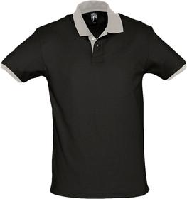 Рубашка поло Prince 190, черная с серым (P6085.31)
