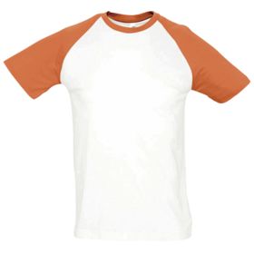 P1890.62 - Футболка мужская двухцветная Funky 150, белая с оранжевым